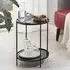 Bellvue Round Glass Top End Table with Undershelf - Black