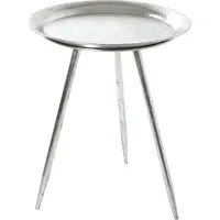 Bellvue Round Metal End Table - Silver