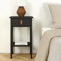 Belmar Bedside Cabinet with 1 Drawer - Matt Black, Wood