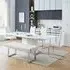 Belmonte Extendable Dining Set with 4 Chairs and Bench - White, MDF