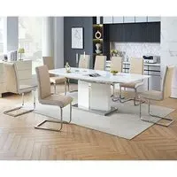 Belmonte Extendable Dining Set with 8 Symphony Chairs - Taupe