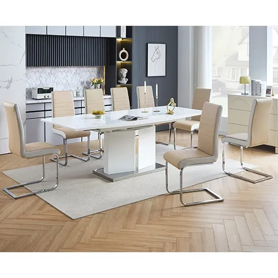 Belmonte Extendable Dining Set with 8 Symphony Chairs - Taupe image