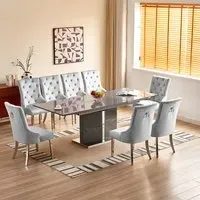 Belmonte Extendable Dining Table with 8 Imperial Chairs - Grey