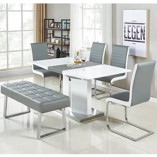 Belmonte Extendable Dining Table with Symphony Chairs and Bench