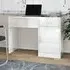 Beloit High Gloss Laptop Desk with 1 Door 1 Drawer - White