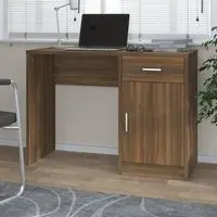 Beloit Laptop Desk with Storage - Brown Oak