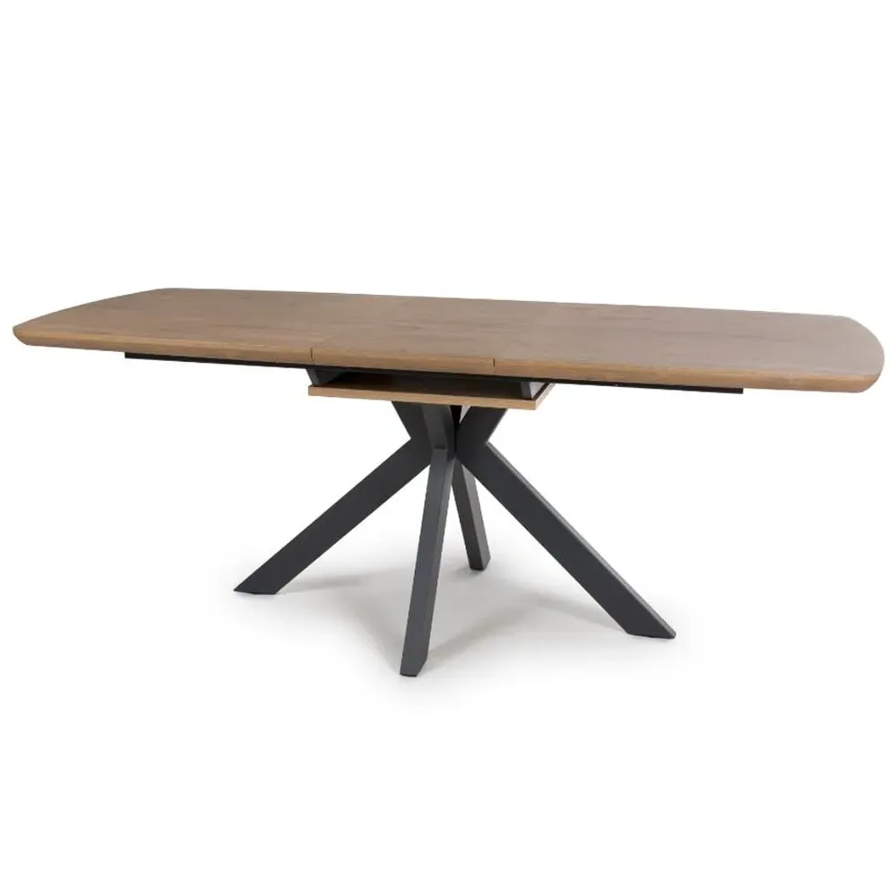 Beloit Large Extendable Dining Table - Rustic Oak