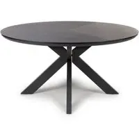 Beloit Large Round Dining Table - Black, Wood