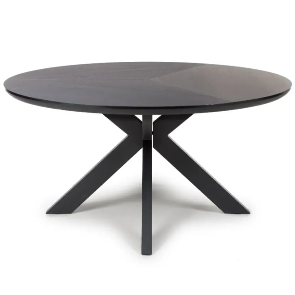 Beloit Large Round Dining Table - Black, Wood