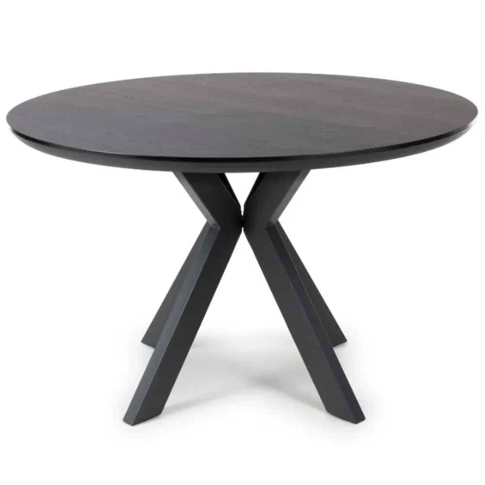 Beloit Medium Round Dining Table - Black, Wood