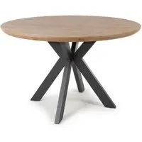Beloit Medium Round Dining Table - Rustic Oak, Wood