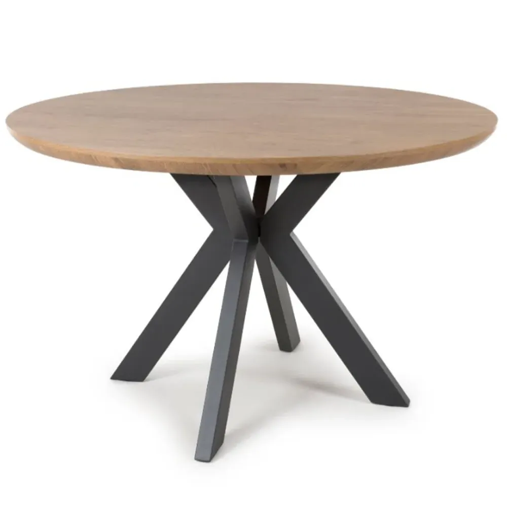 Beloit Medium Round Dining Table - Rustic Oak, Wood