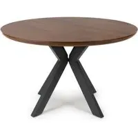 Beloit Medium Round Dining Table - Smoked Oak, Wood