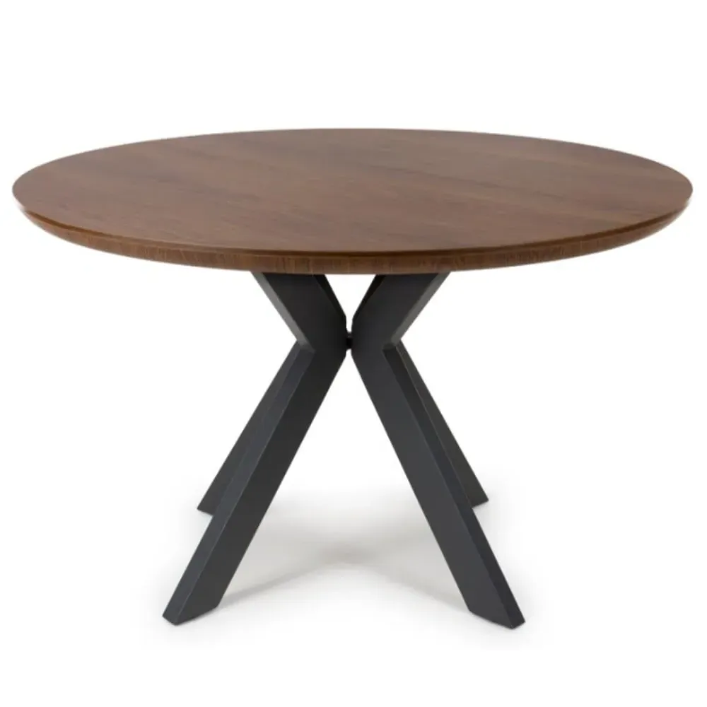 Beloit Medium Round Dining Table - Smoked Oak, Wood