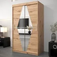 Beloit Mirrored Wardrobe 2 Sliding Doors - Artisan Oak