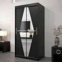 Beloit Mirrored Wardrobe 2 Sliding Doors - Black