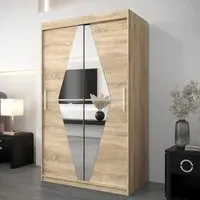 Beloit Mirrored Wardrobe 2 Sliding Doors - Sonoma Oak