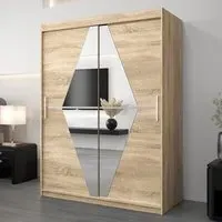 Beloit Mirrored Wardrobe 2 Sliding Doors - Sonoma Oak