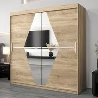 Beloit Mirrored Wardrobe 2 Sliding Doors - Sonoma Oak