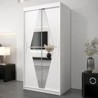 Beloit Mirrored Wardrobe 2 Sliding Doors - White