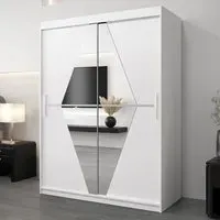 Beloit Mirrored Wardrobe 2 Sliding Doors - White