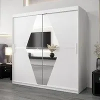Beloit Mirrored Wardrobe 2 Sliding Doors - White
