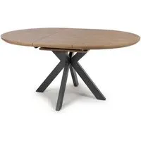 Beloit Round Extendable Dining Table - Rustic Oak