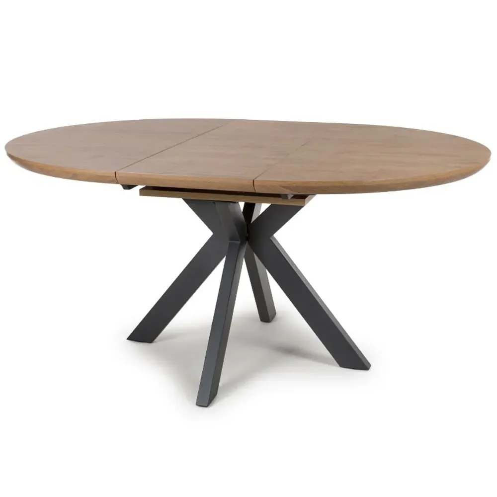 Beloit Round Extendable Dining Table - Rustic Oak
