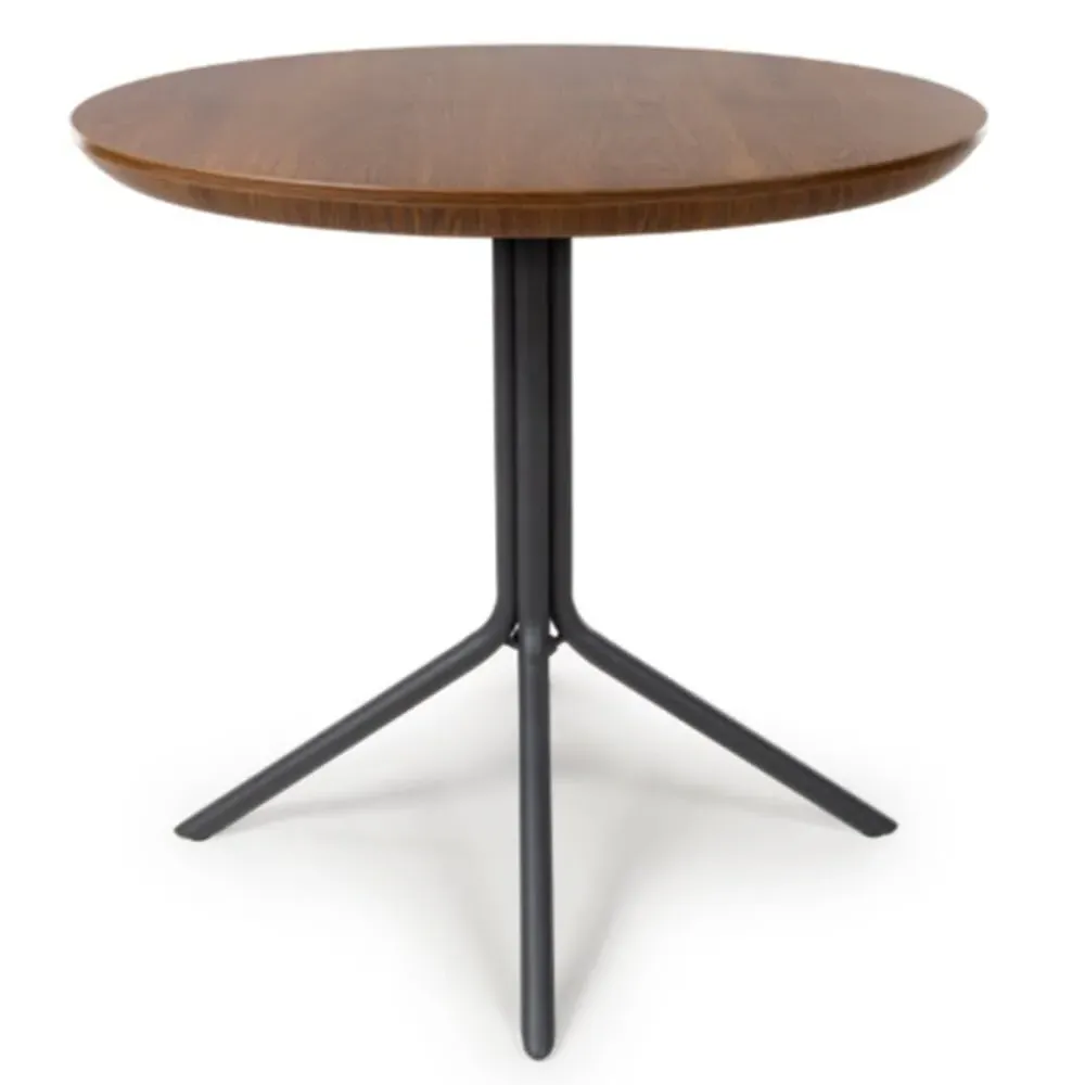 Beloit Small Round Dining Table - Smoked Oak, Wood