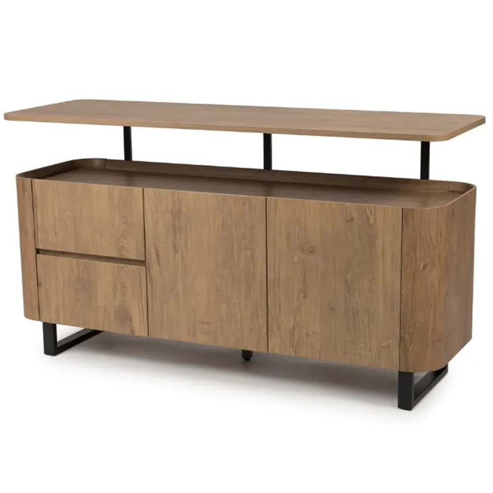 Beloit Wooden Sideboard with 2 Doors 2 Drawers - Rustic Oak image