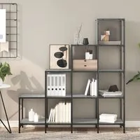 Belper 10-Shelf Bookcase - Grey, Engineered Wood