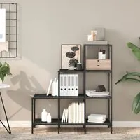 Belper 6-Shelf Bookcase - Black, Engineered Wood