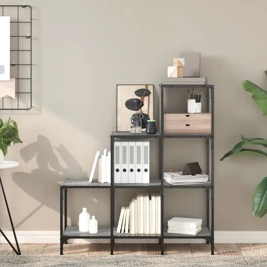Belper 6-Shelf Bookcase - Grey, Engineered Wood