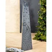 Belton Decorative Pillar with Twinkling Lights - Grey, Metal
