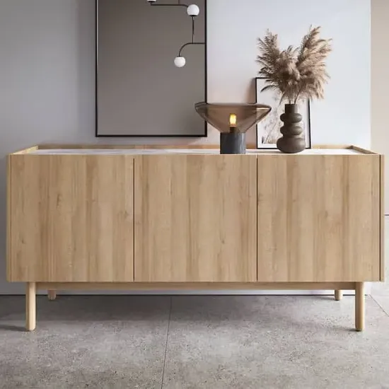 Belton Small Sideboard with 3 Doors - Riviera Oak image