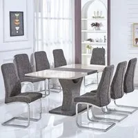 Beltran Extendable Dining Table with 8 Chairs - Cream
