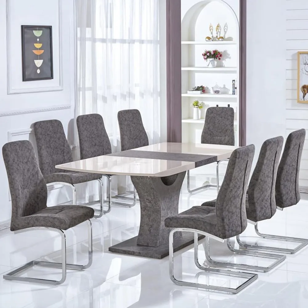 Beltran Extendable Dining Table with 8 Chairs - Cream