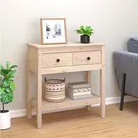 Belva Console Table with 2 Drawers - Natural, Pine Wood