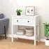 Belva Console Table with 2 Drawers - White, Pine Wood