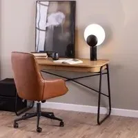 Belvidere Rectangular Laptop Desk with 2 Drawers - Oak