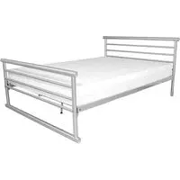 Bemba Single Bed Frame - Silver, Metal alternate view