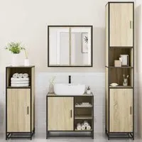 Bemidji 4 Piece Bathroom Furniture Set - Sonoma Oak