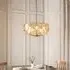 Bemidji 5 Light Textured Glass Pendant Light - Brushed Aged Brass