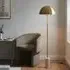 Bemidji Floor Lamp - Brass, White Marble