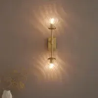 Bemidji Round Wall Light - Brass, Clear Glass alternate view