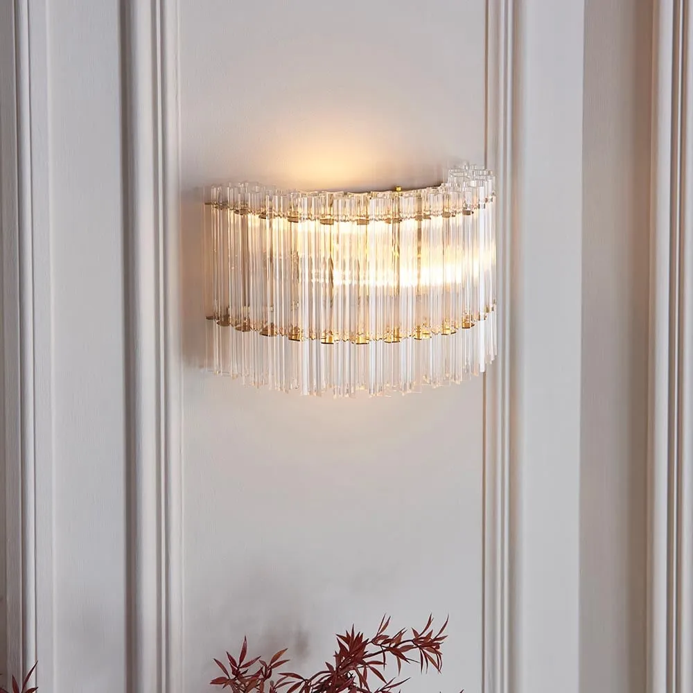 Bemidji Wall Light - Brushed Aged Brass, Clear Glass