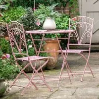 Benalto 2 Seater Foldaway Bistro Set - Coral, Metal