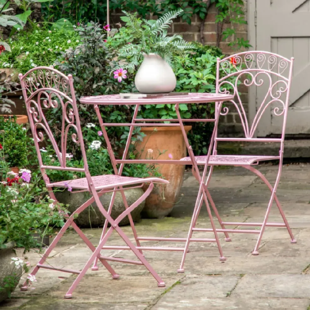 Benalto 2 Seater Foldaway Bistro Set - Coral, Metal