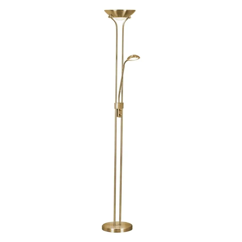 Bend Glass Mother And Child Floor Lamp - Satin Brass