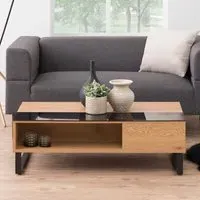 Bend Lift Up Coffee Table - Black, Oak